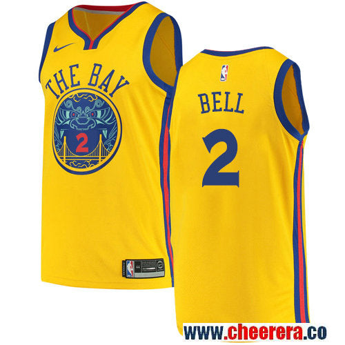 Jordan Bell Golden State Warriors gold jersey