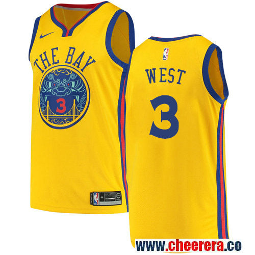 David West Golden State Warriors gold jersey