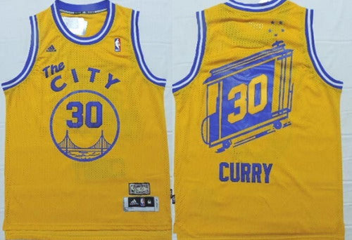 Stephen Curry The Golden State Warriors yellow Throwback jersey