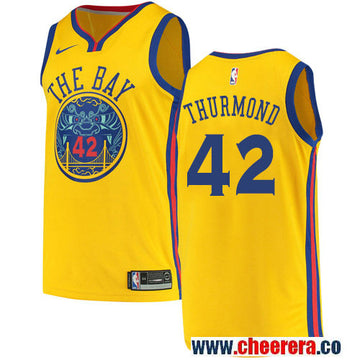 Nate Thurmond Golden State Warriors gold jersey