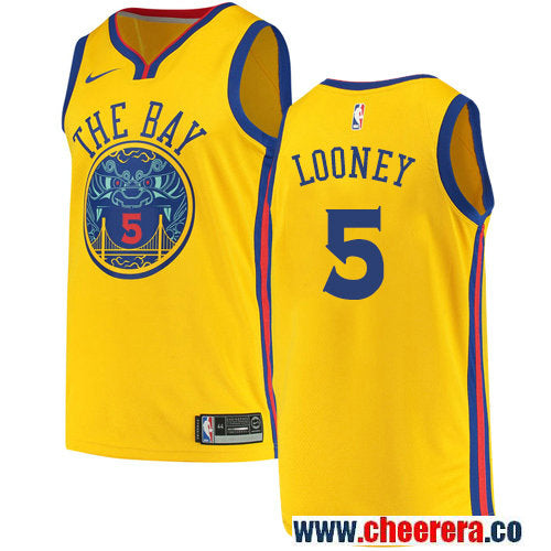 Kevon Looney Golden State Warriors gold jersey