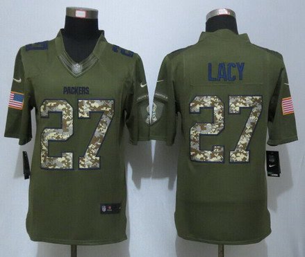 Eddie Lacy Green Bay Packers green Salute To Service jersey