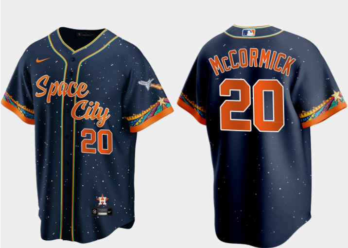Chas McCormick Houston Astros navy City Connect jersey