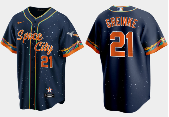 Zack Greinke Houston Astros navy City Connect jersey