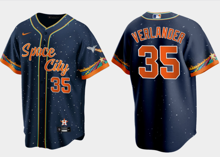 Justin Verlander Houston Astros navy City Connect jersey