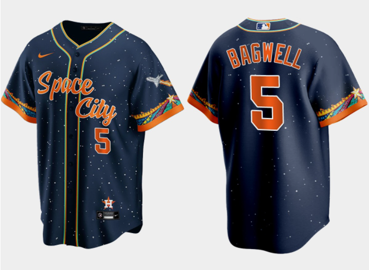Jeff Bagwell Houston Astros navy City Connect jersey