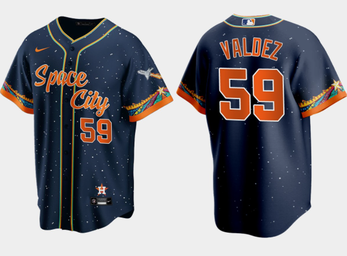 Framber Valdez Houston Astros navy City Connect jersey