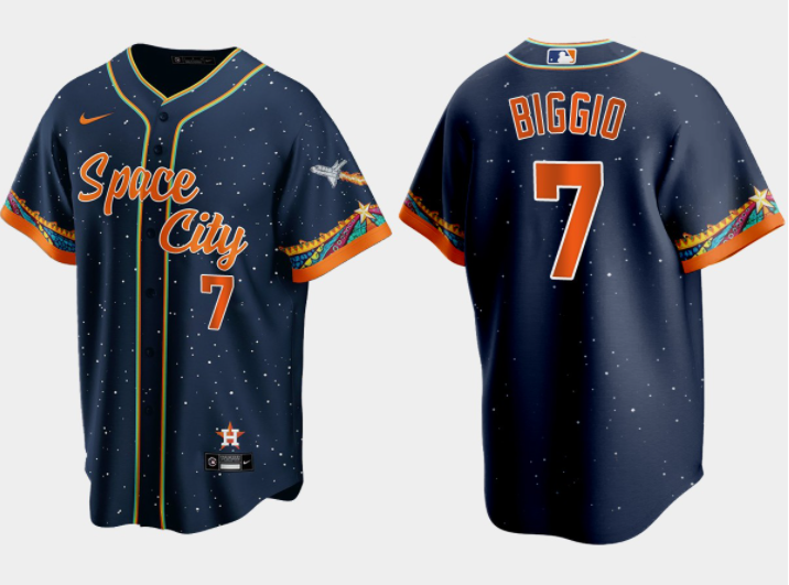 Craig Biggio Houston Astros navy City Connect jersey