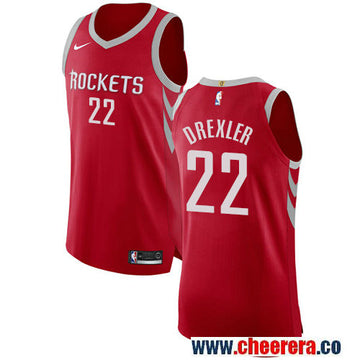 Clyde Drexler Houston Rockets red jersey