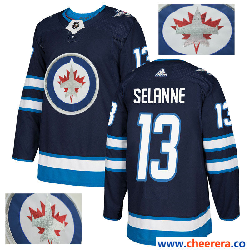 NHL Teemu Selanne Winnipeg Jets navy jersey