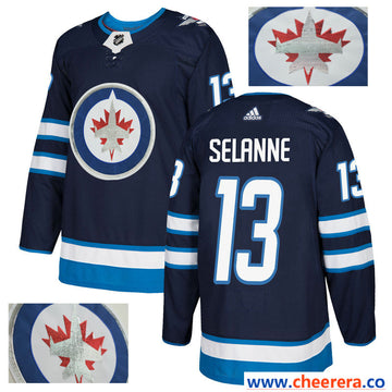 NHL Teemu Selanne Winnipeg Jets navy jersey