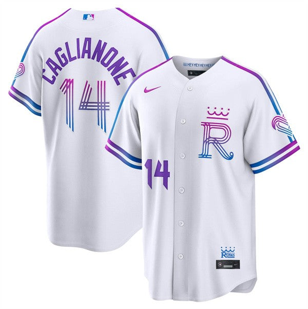 Jac Caglianone Kansas City Royals white City Connect jersey