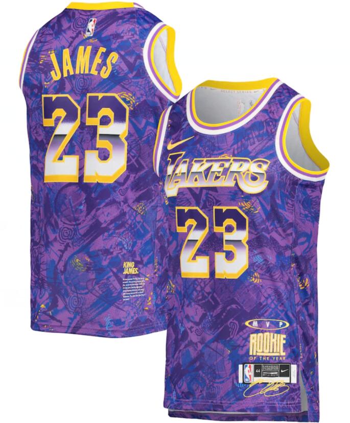 LeBron James Los Angeles Lakers purple jersey