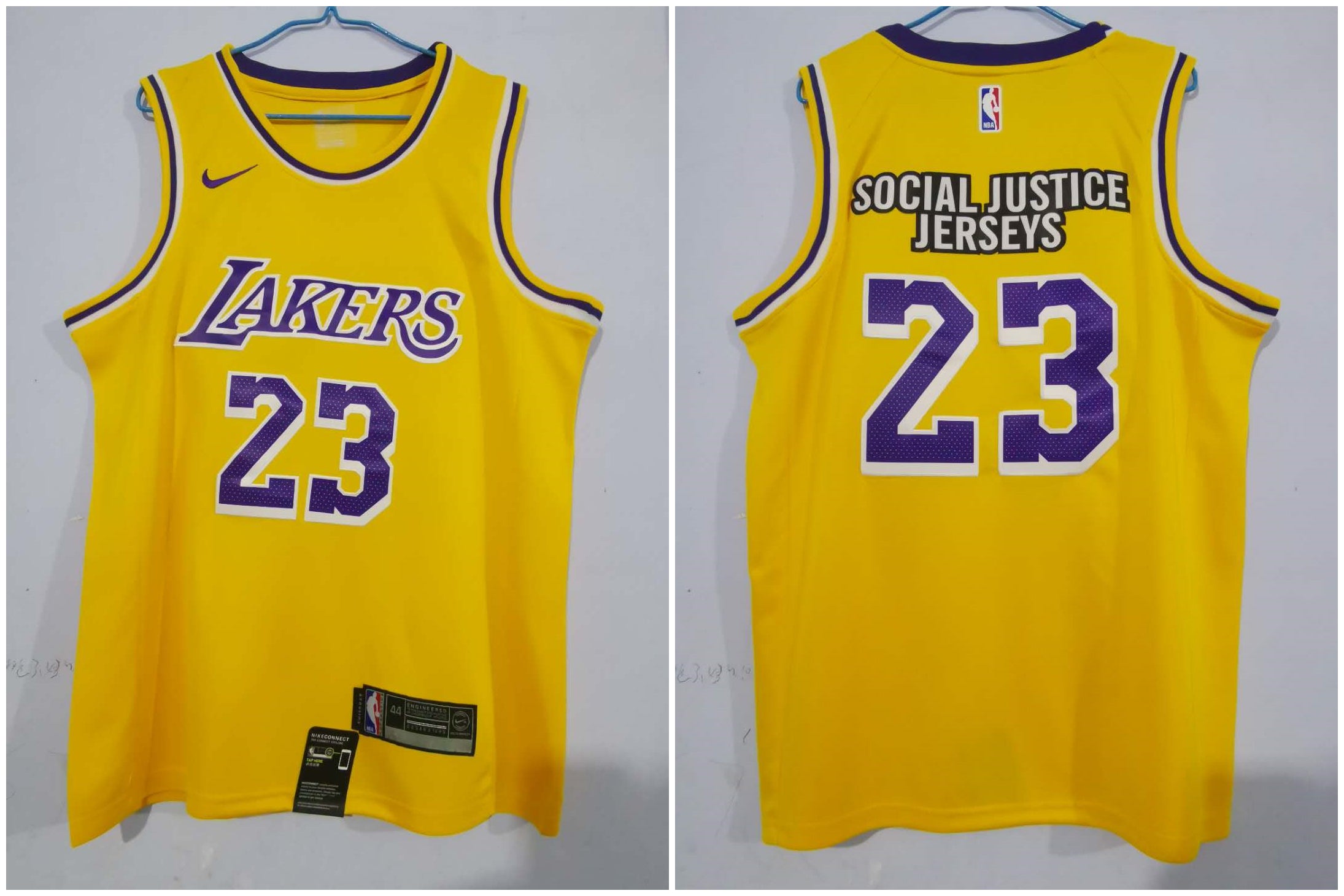 Social Justice Los Angeles Lakers yellow jersey