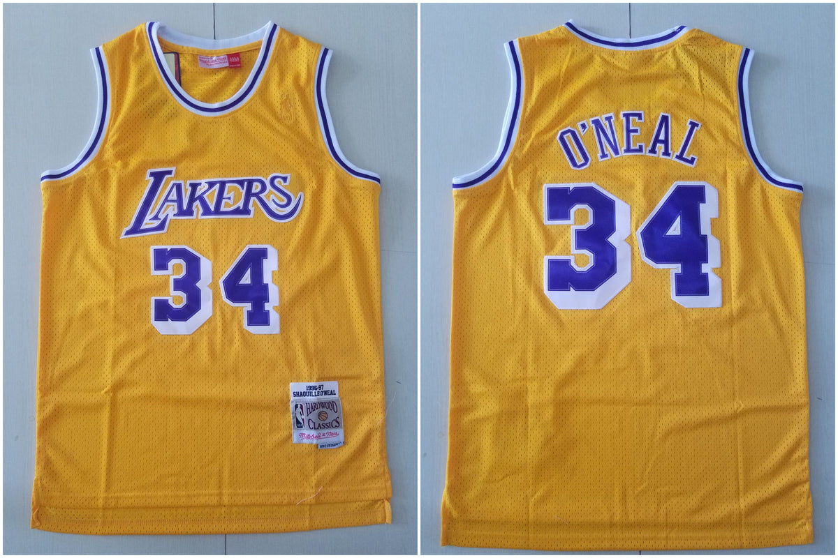 Shaquille O'Neal Los Angeles Lakers yellow jersey