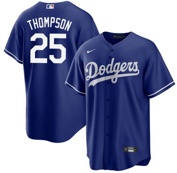 Trayce Thompson Los Angeles Dodgers blue jersey