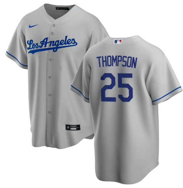 Trayce Thompson Los Angeles Dodgers gray jersey
