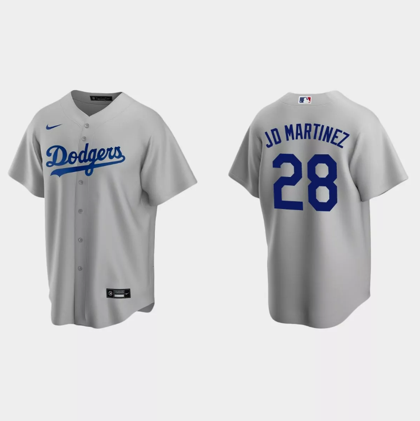 J.D. Martinez Los Angeles Dodgers gray jersey