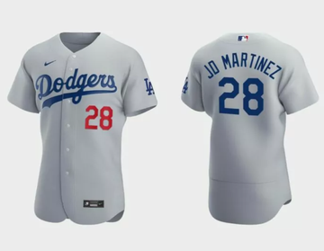 J.D. Martinez Los Angeles Dodgers gray jersey