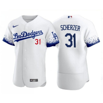 Max Scherzer Los Angeles Dodgers white City Connect jersey