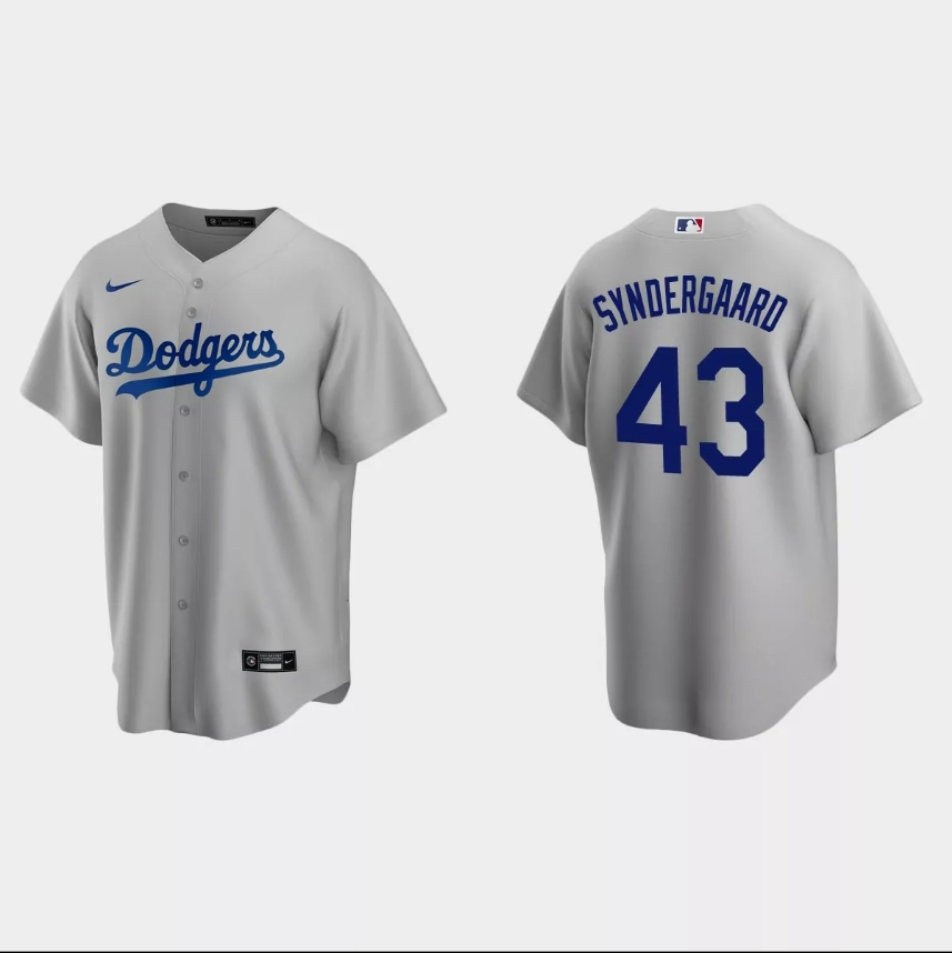 Noah Syndergaard Los Angeles Dodgers gray jersey