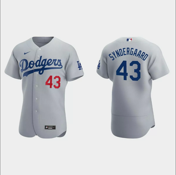 Noah Syndergaard Los Angeles Dodgers gray jersey