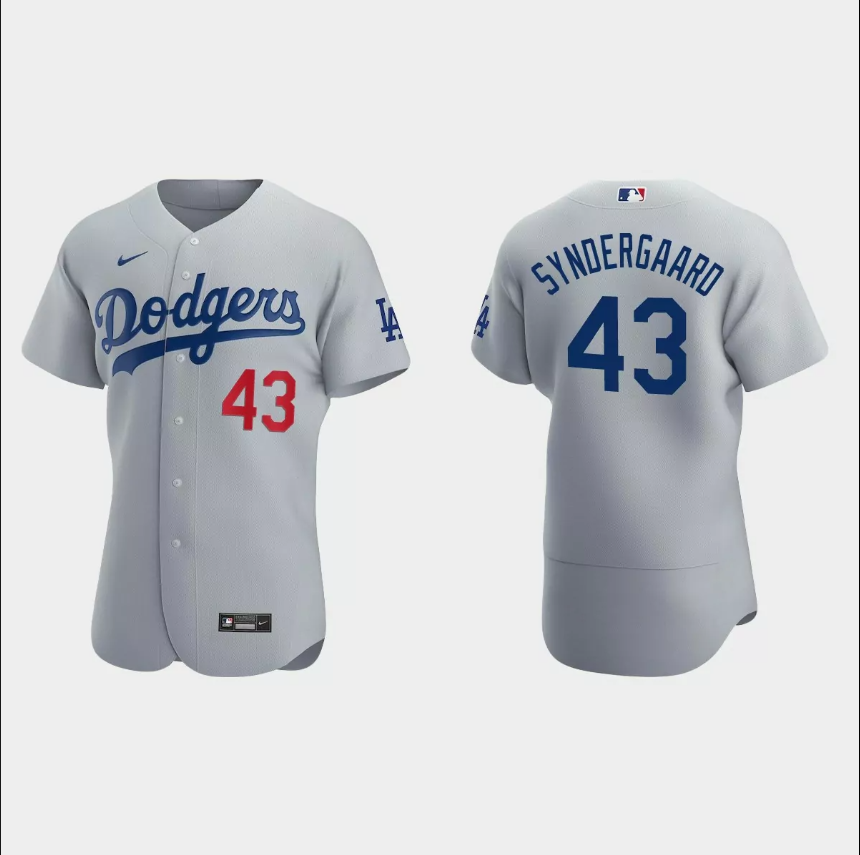 Noah Syndergaard Los Angeles Dodgers gray jersey