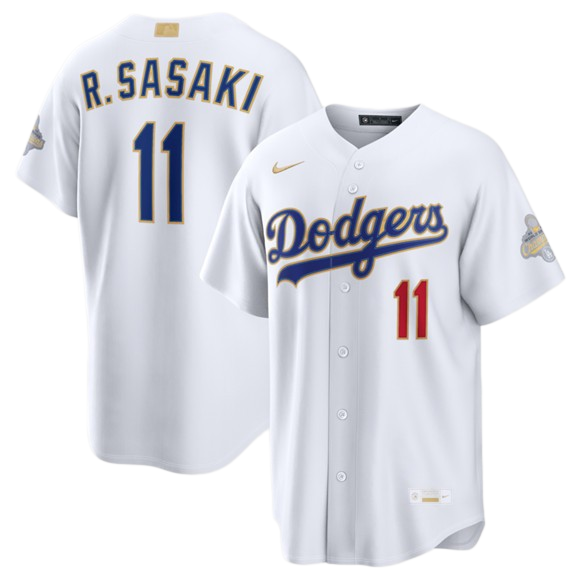 Roki Sasaki Los Angeles Dodgers white jersey