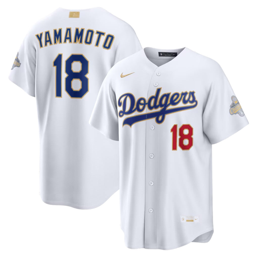 Yoshinobu Yamamoto Los Angeles Dodgers white jersey