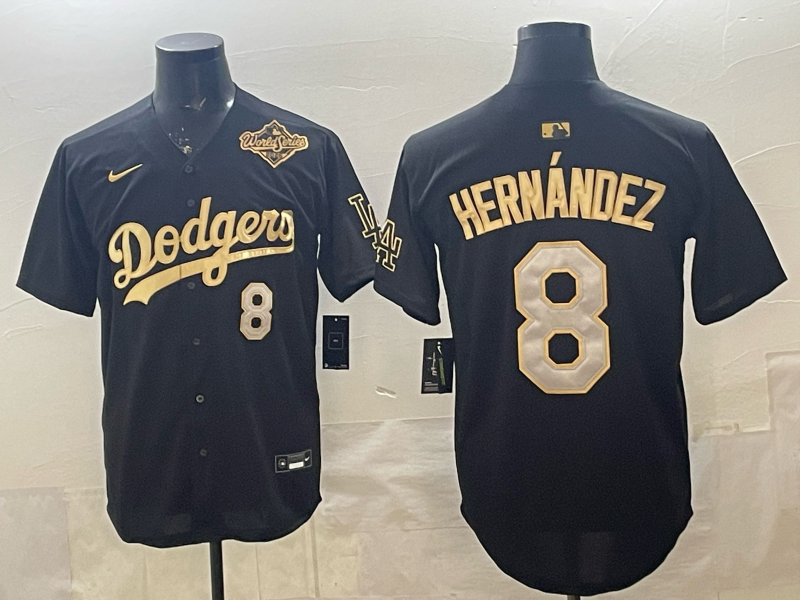 Hernandez Black Los Angeles Dodgers gold jersey