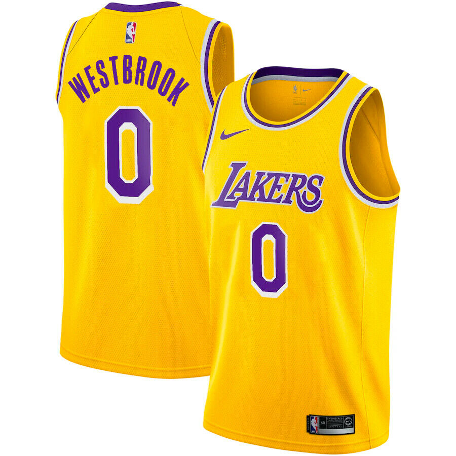Russell Westbrook Los Angeles Lakers yellow jersey