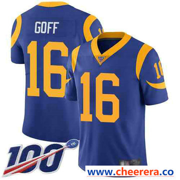 Jared Goff Los Angeles Rams royal Vapor jersey