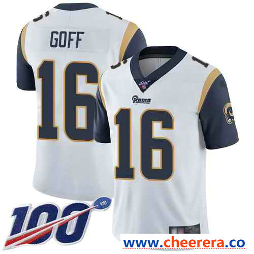 Jared Goff Los Angeles Rams white Vapor jersey