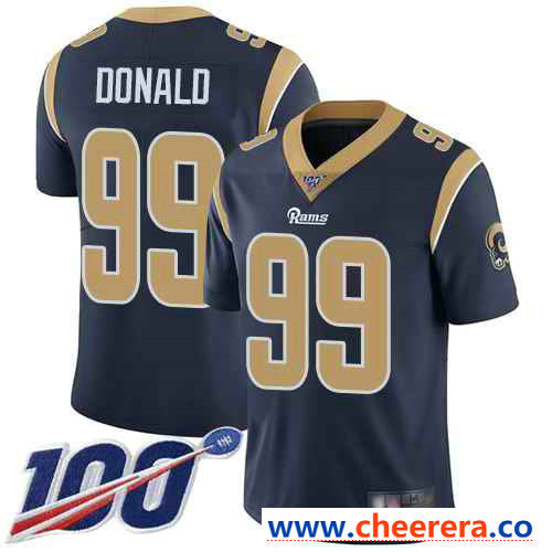 Aaron Donald Los Angeles Rams navy Vapor jersey