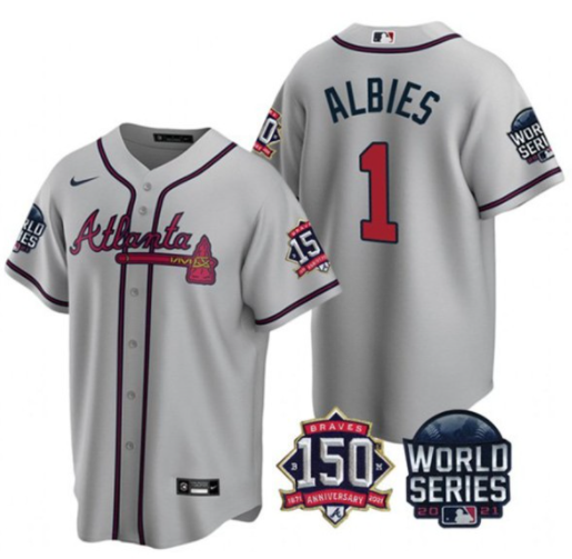 MLB Atlanta Braves grey jersey