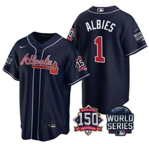 MLB Atlanta Braves navy jersey