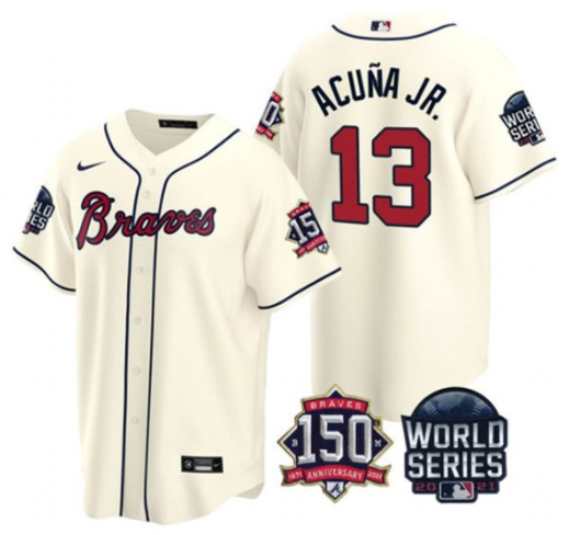 MLB Atlanta Braves cream jersey