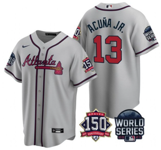 MLB Atlanta Braves grey jersey