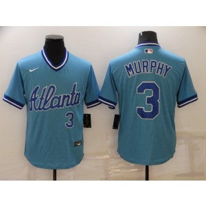 MLB Atlanta Braves blue Throwback jersey