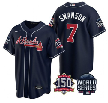 MLB Atlanta Braves navy jersey