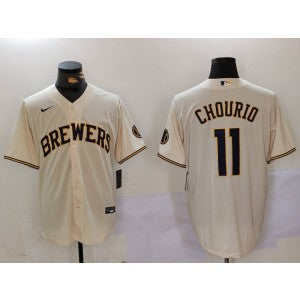 MLB Milwaukee Brewers cream jersey