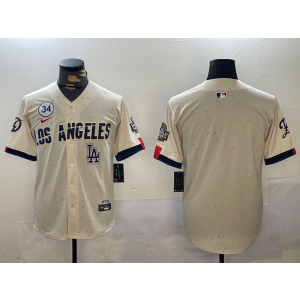 MLB Blank Los Angeles Dodgers cream jersey