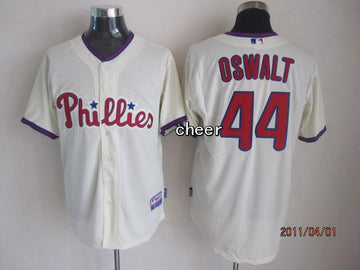 MLB Oswalt Philadelphia Phillies beige jersey