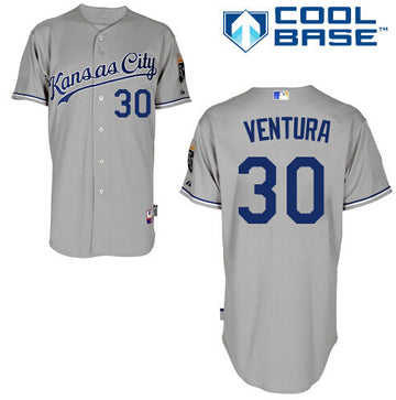 MLB Yordano Ventura Kansas City Royals gray jersey