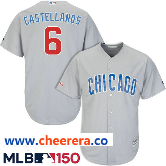 MLB Nick Castellanos Chicago Cubs gray jersey