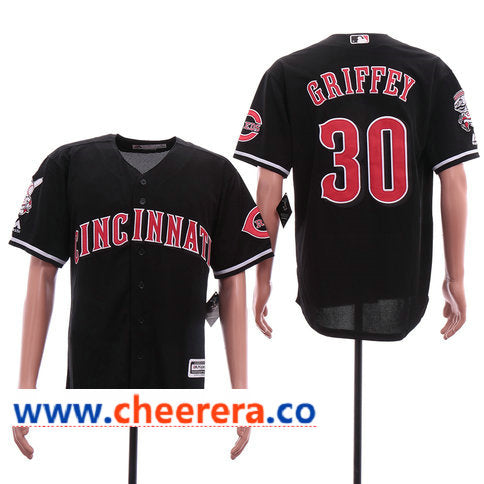 MLB Ken Griffey Jr Cincinnati Reds black jersey