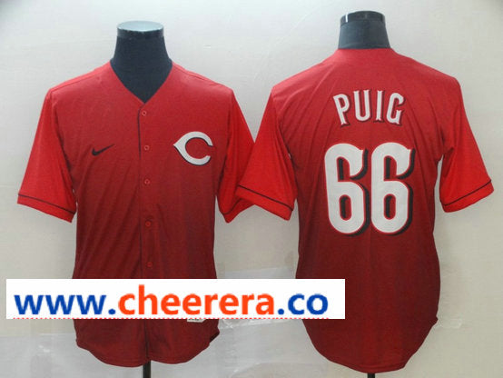 MLB Yasiel Puig Cincinnati Reds red Fashion jersey
