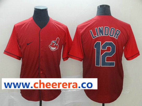 MLB Francisco Lindor Cleveland Guardians red Fashion jersey