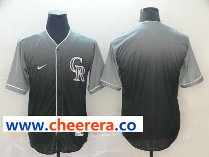 MLB Blank Colorado Rockies gray Fashion jersey