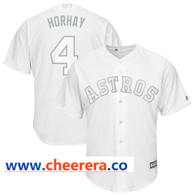 MLB George Springer Horhay Houston Astros white jersey